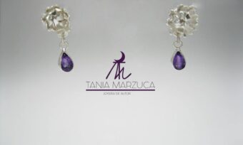 Aretes "Crisantemo" con Amatistas