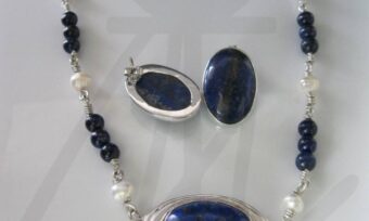 Juego de collar y aretes "Lapislázuli Mamá"